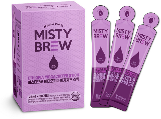 MISTY BREW 衣索比亞耶加雪菲冰滴咖啡濃縮液隨身包, 25ml, 30條, 1盒