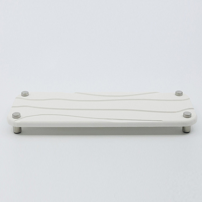 뉴앤룩 욕실 규조토 스테인리스 다리 비누 칫솔 받침대, 물결 화이트, 1개