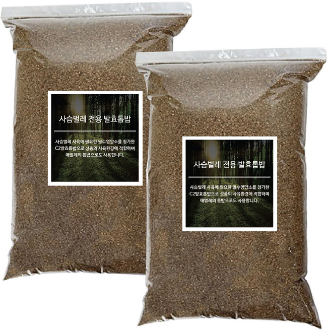 벅스프린스 사슴벌레 발효톱밥 3L, 혼합색상, 2개