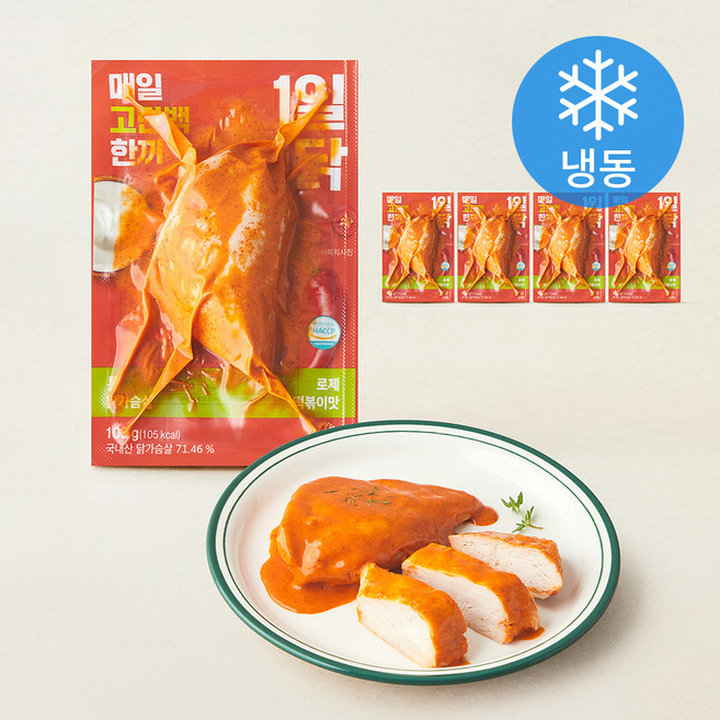 육화원 1일1닭 통닭가슴살 로제 떡볶이맛 (냉동), 100g, 5개, 1개입