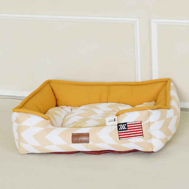 레드퍼피 반려동물 플리벳 쿠션, 밀크옐로우, 1개