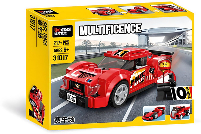 Decool 迪庫積木 MULTIFICENCE 賽車場系列 變形賽車積木, 1個, 多色
