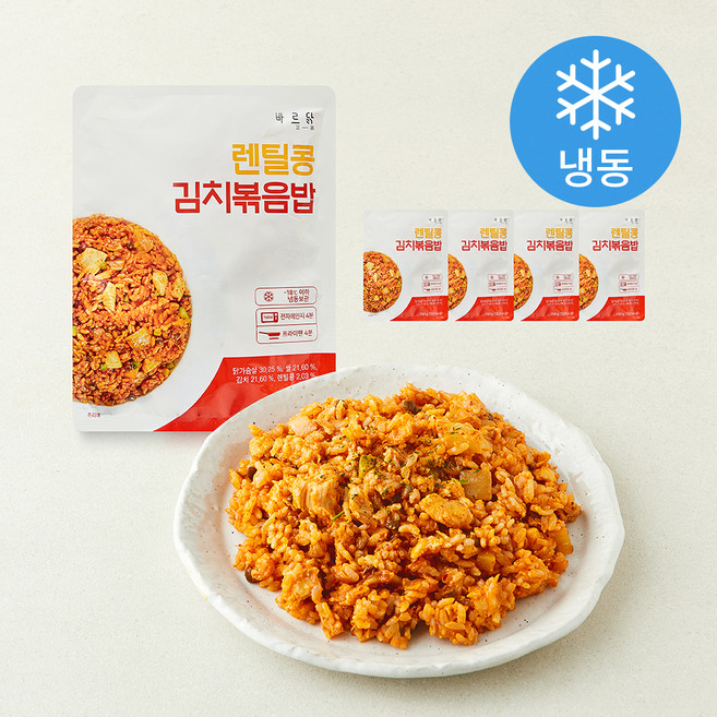바르닭 곤약 렌틸콩 김치볶음밥 (냉동), 250g, 5개
