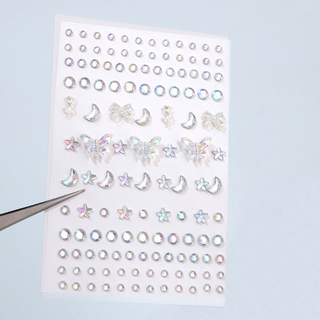 젤루나 오로라 나비 초승달 별 메이크업 페이스 스티커 FS-01