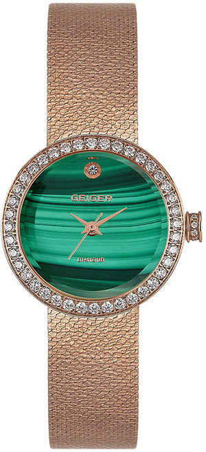 가이거 여성용 다이아 말라카이트 메쉬시계 GE1246