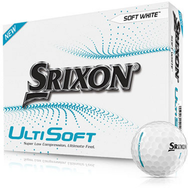 SRIXON Ulti Soft 2層高爾夫球, 白色, 12顆, 1盒
