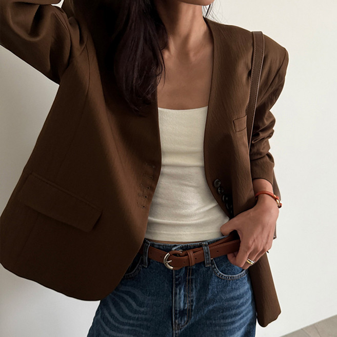 비비에모 여성용 러힐 모던 노카라 정장 자켓 11471