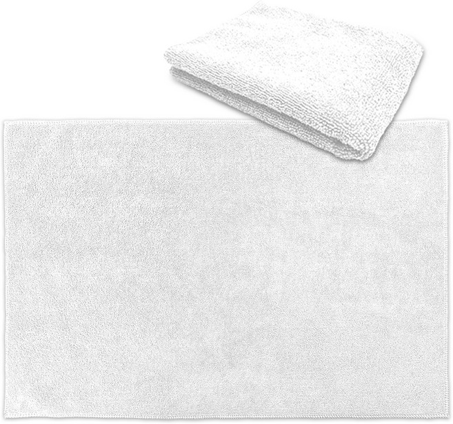 월드크린 다목적 청소용 극세사 손걸레 특대형 60 x 40 cm, 화이트, 2개