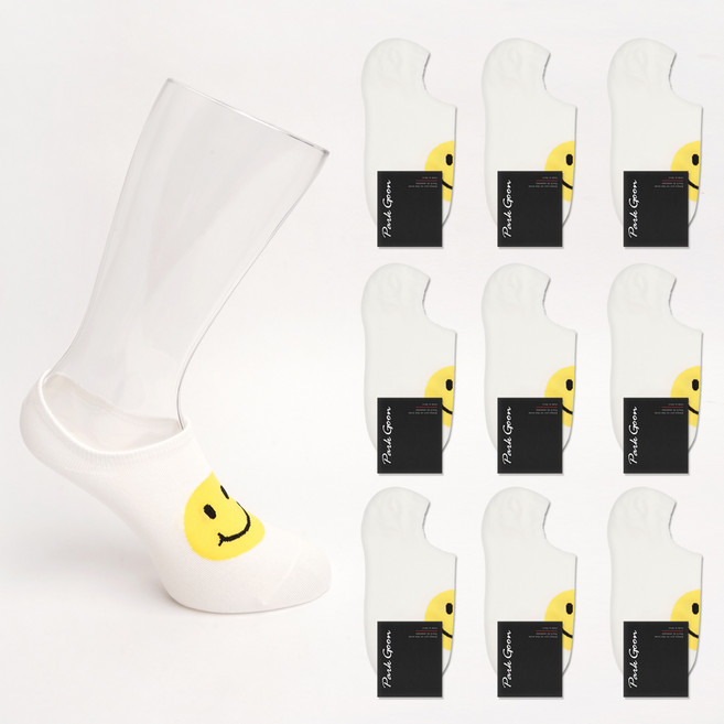 박군 남성용 신사 빅스마일 덧신 10족