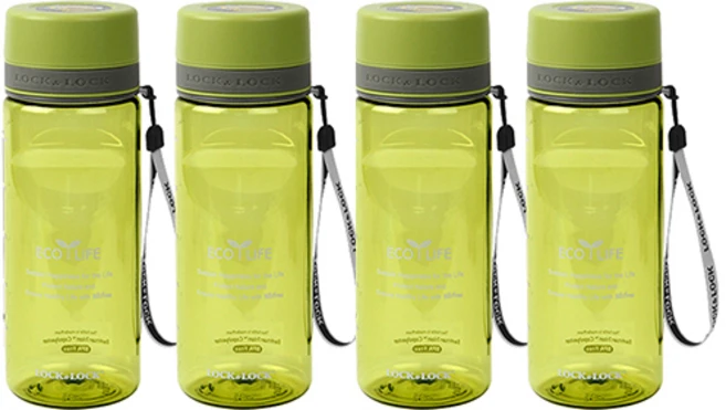 락앤락 투톤 스파우트 물병 4p, GRN, 600ml, 4개 - 쿠팡