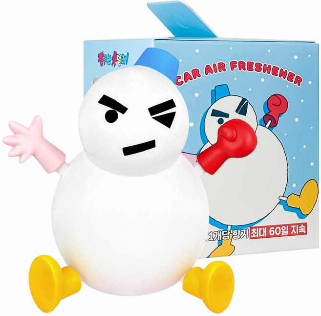 벨르아망 짱구 극장판 스 노우맨 피규어 리필형 차량용 방향제, 1개, 블랙체리