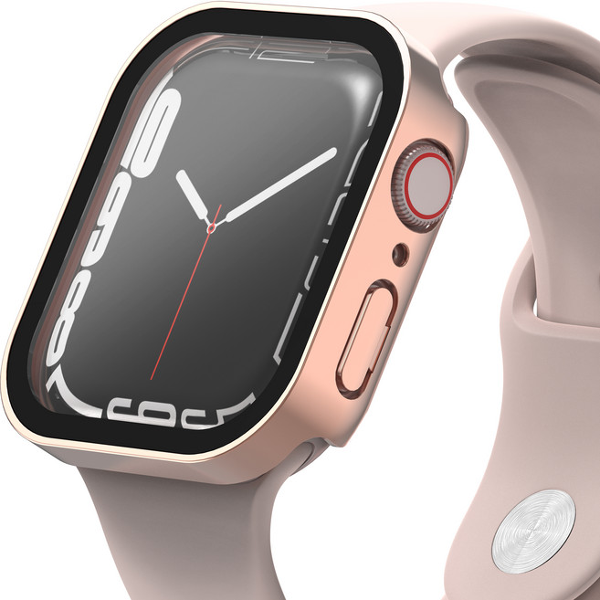 누아트 애플워치 프레임 풀커버 하드 케이스, 로즈골드, 1개