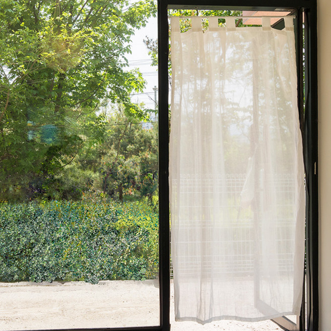 얼레디낫옛 내추럴 쉬폰 도어 커튼 RM 357002