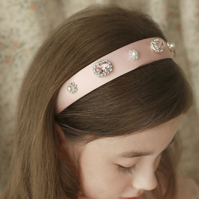럭키밤비네 여아용 로얄큐빅 헤어밴드 아동 머리띠