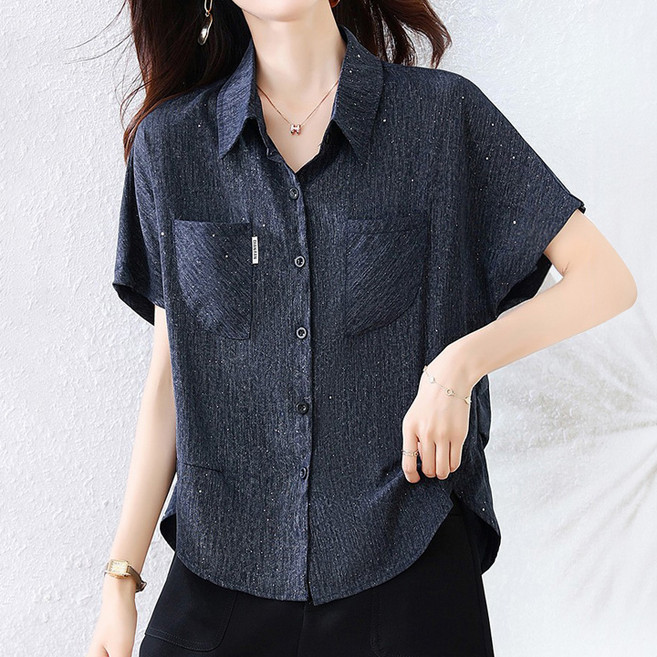 퀸이즈 여성용 루즈핏 편안한 썸머 반팔셔츠