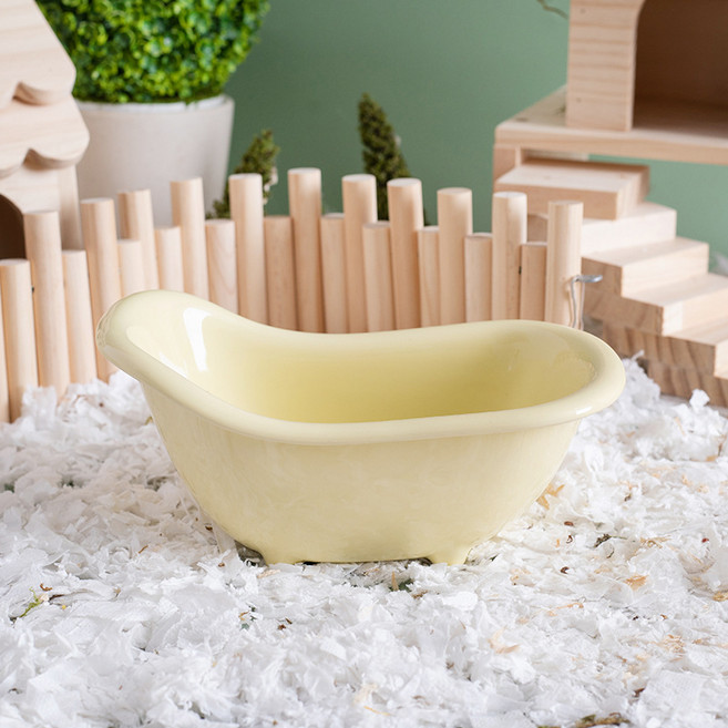 랜보어 햄스터 컬러 세라믹 욕조 모래통 FREE, 옐로우, 1개