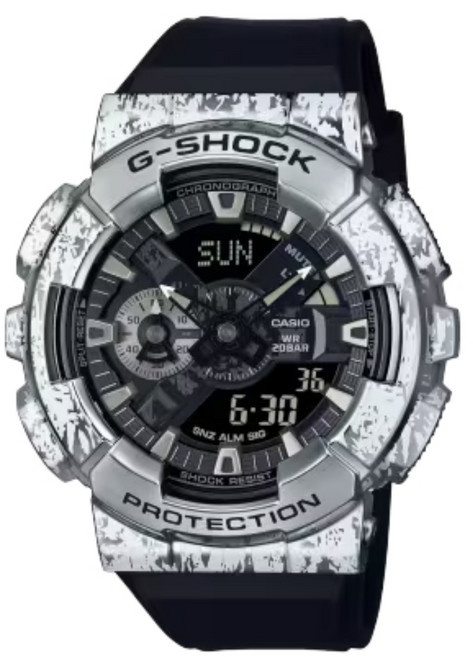 CASIO 卡西歐 G-SHOCK 油漬搖滾 頹廢風格潮流 多功能電子腕錶 GM-110GC-1A 48.8mm