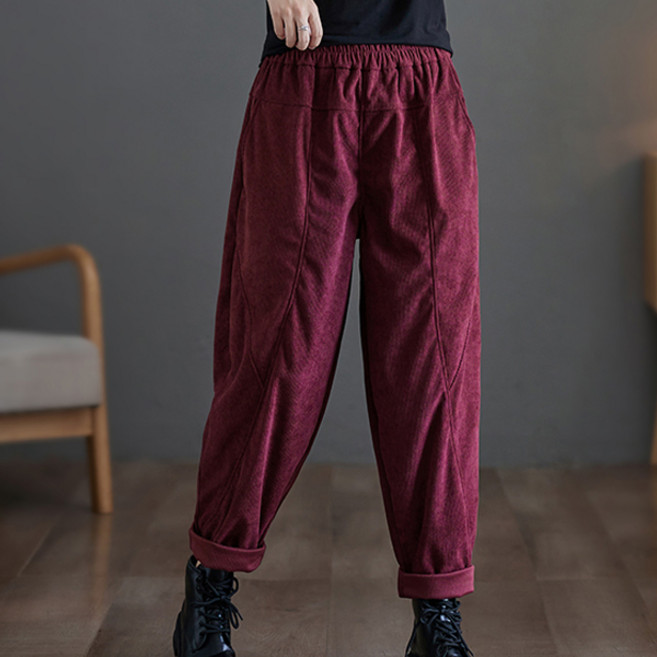 포플러앤씨 여성용 리펜 코듀로이 배기 팬츠