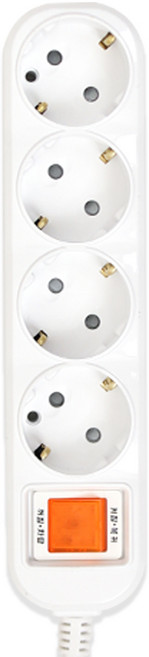 이어지다 메인 스위치 멀티탭 접지 4구 통합 절전형, 8m, 혼합색상, 1개