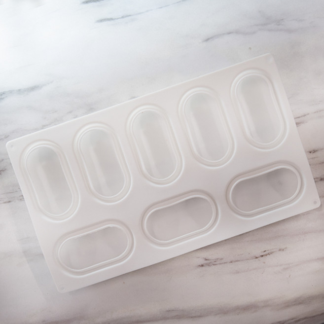 타원형 쿠션 8구 몰드, 화이트, 1개