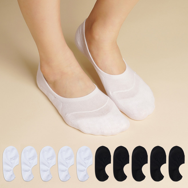 Sockpiens 女款防滑腳尖加強隱形襪 10雙組