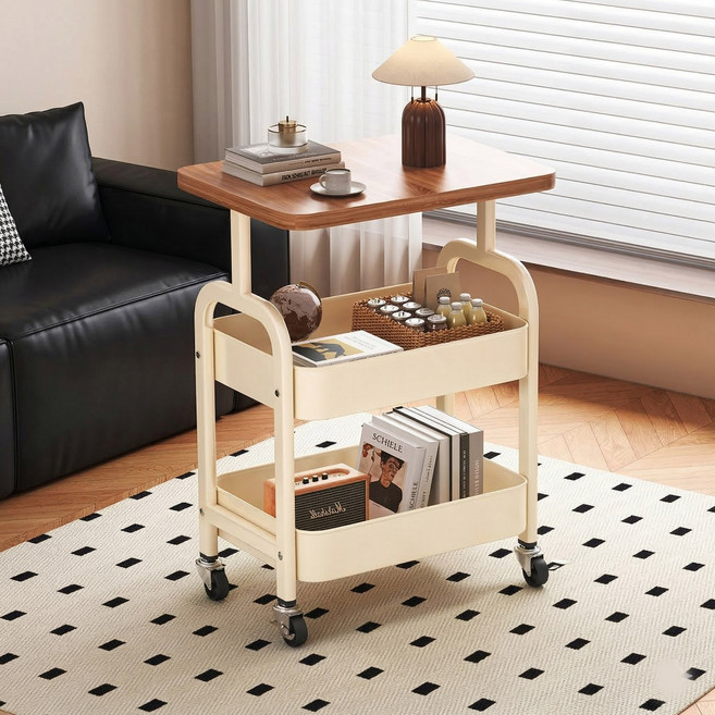 예은홈시스 우드 사이드 이동식 수납함, 화이트, 1개