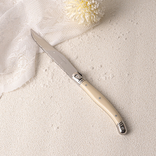 까르투하 앙클라 라귀올 양식 디너 나이프 테이블 나이프, 아이보리, 1개