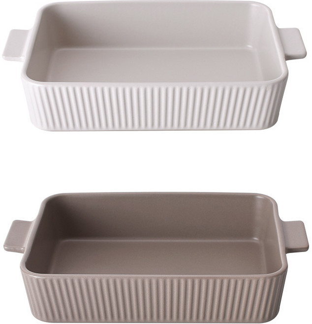 DAMEUM Gongbang 溫感長方形焗烤盤 2件組, 1套, 雪白/紫光