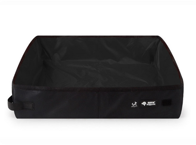 딩동펫 고양이 캠핑 휴대용 접이식 방수 모래 화장실, 블랙, 1개