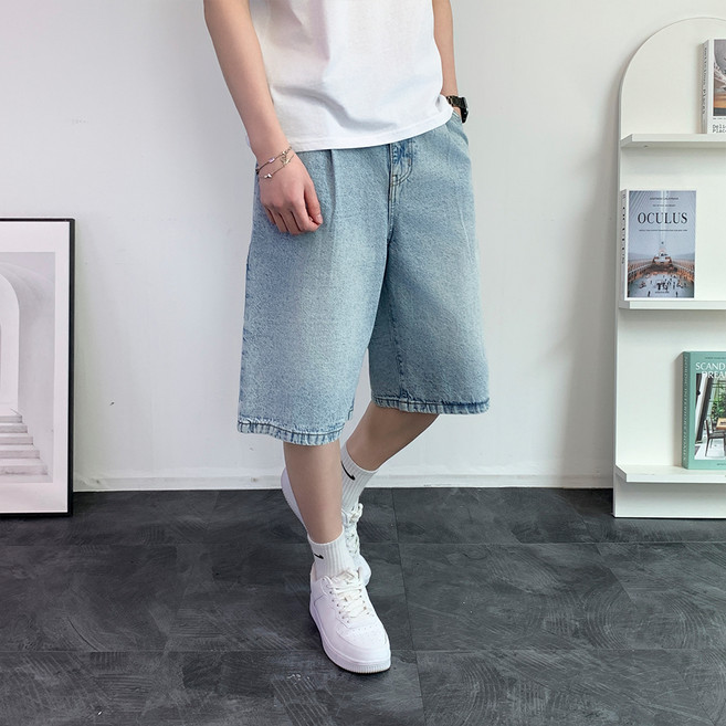 콘피아르 남성용 카펜더 핀턱 버뮤다 데님 반바지 TC0430