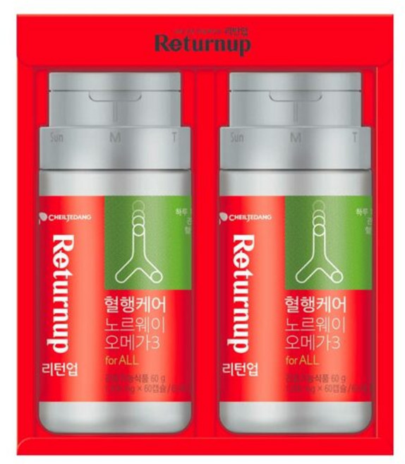 리턴업 혈행케어 노르웨이 오메가3 트윈세트 2개월분, 2개, 30g
