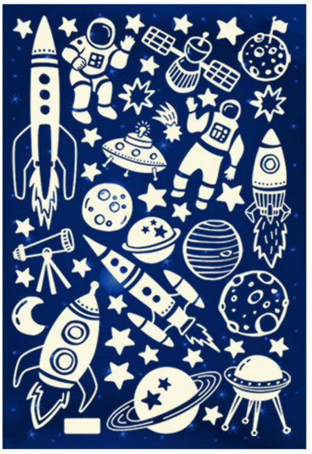 환타스틱스 야광별 스티커 우주탐험1 NS-49, 5세트, 혼합색상