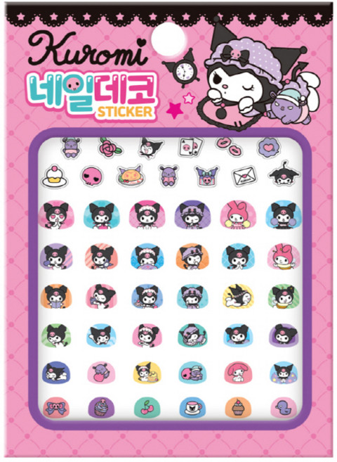 산리오캐릭터즈 쿠로미 네일데코 스티커, 아이누리, 상세 설명 참조