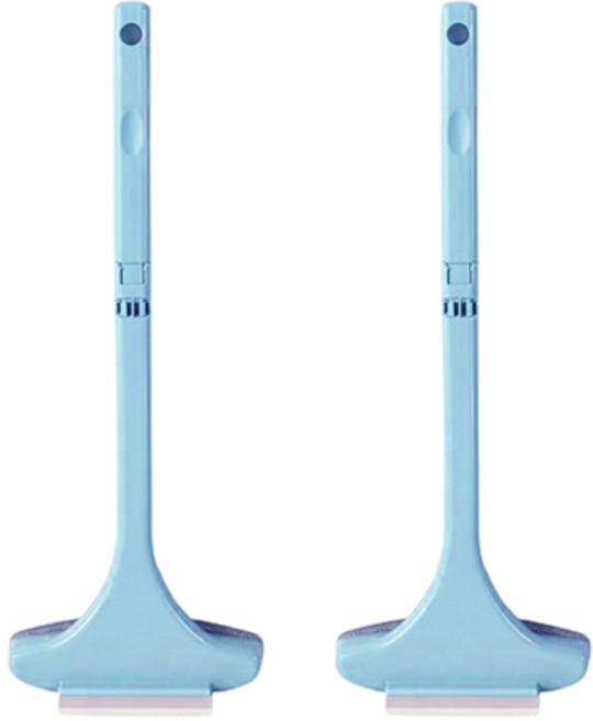 블럭마트 유리창 망충망 다목적 청소 롱브러쉬 세트, 블루, 2개