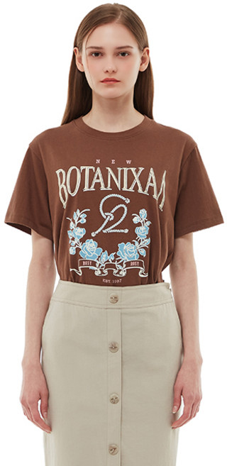 플라스틱아일랜드 여성용 보타닉 프린팅 루즈핏 티셔츠 PP2CH562