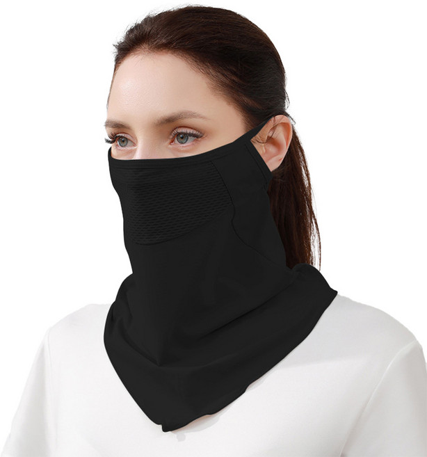 리예 시원한 자외선 차단 쿨 페이스 커버 마스크, 블랙, 1개