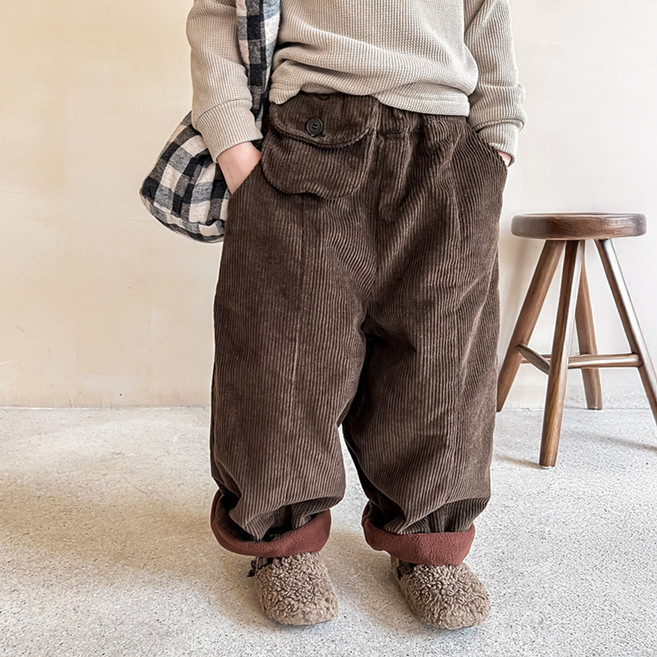 C 麻糬燈芯絨刷毛長褲