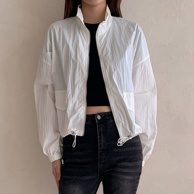 큐니걸스 여성용 나일론 100 가방에쏙3 크롭 야상 점퍼