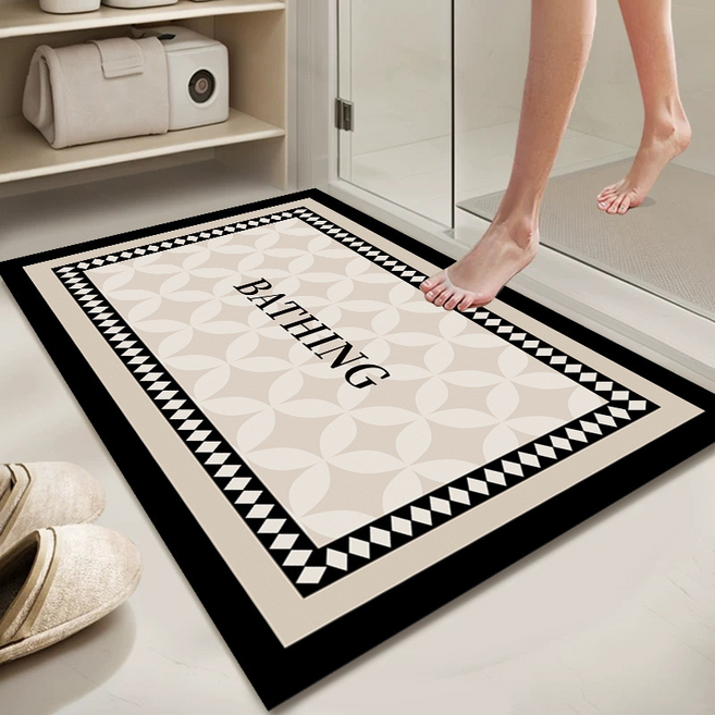 픽스9 욕실 규조토 발매트 스퀘어, 혼합색상