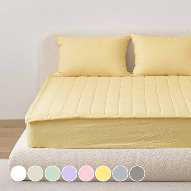 아망떼 수퍼코튼 60수 고밀도 면 침대패드, 옐로우