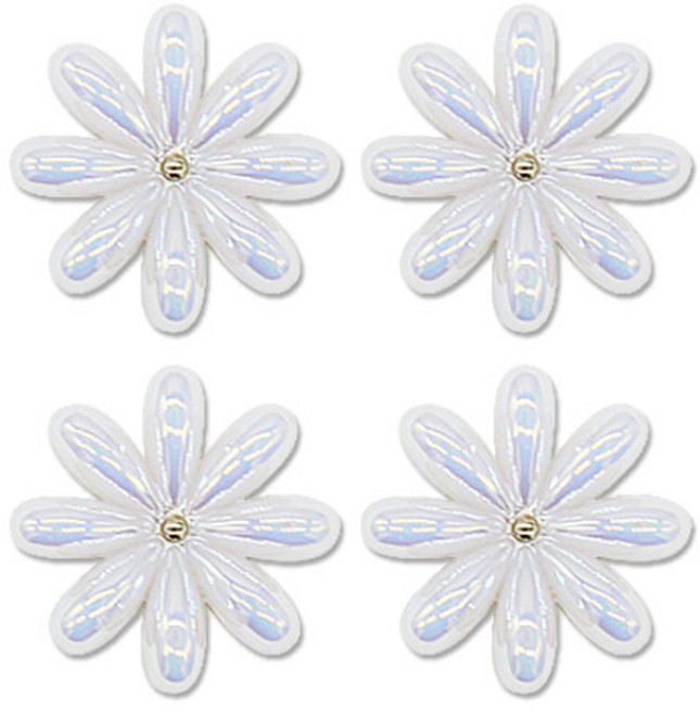 미니 큐빅 진주 보석 단추 재스민 18mm, 골드화이트, 4개