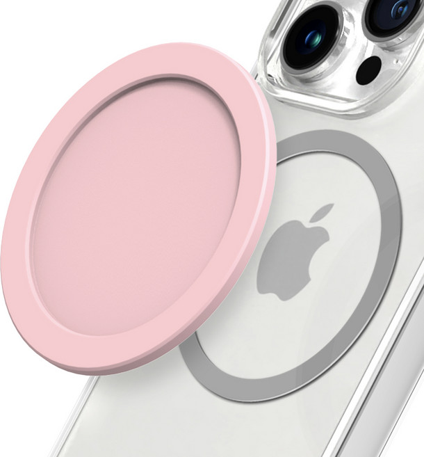 엑씨 전기종 탈부착 페인트 무광 맥세이프 호환 자석 디스크, 1개, 핑크