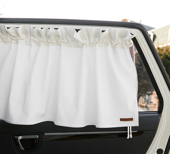 베베데코 자동차 워싱 큐방 커튼식 햇빛가리개, 아이보리, 1개