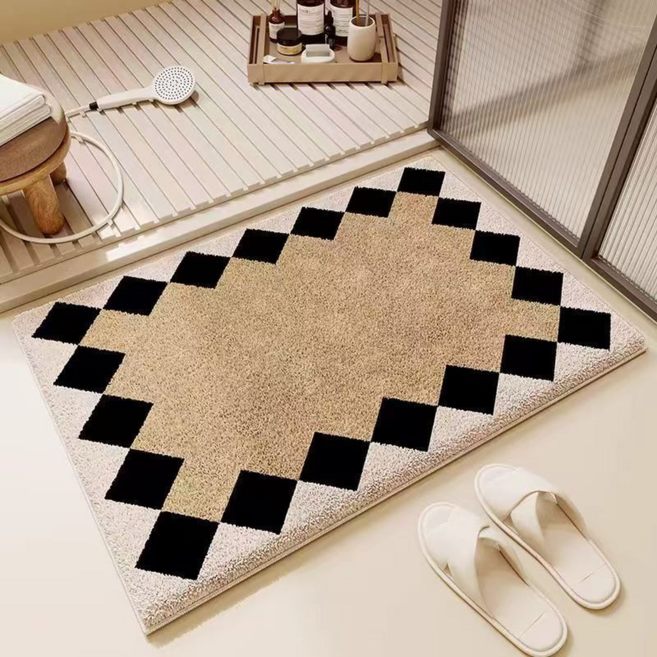 캐시리치 부드러운 크리스탈 벨벳 실리콘 바닥 미끄럼방지 욕실 발매트, 타입 6