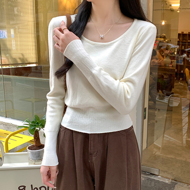 레몬소울 여성용 제니미 라운드 니트