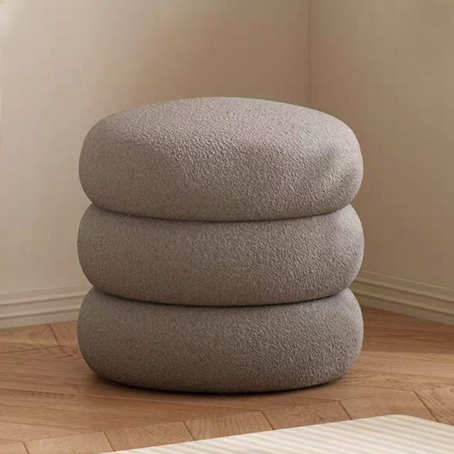 라라하우스 밀러 부클레 원형 스툴 Medium, 라이트그레이, 1개