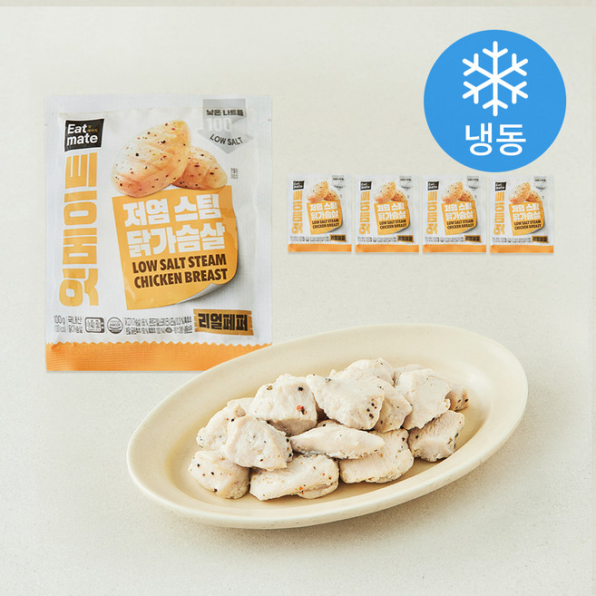 잇메이트 저염 스팀 닭가슴살 리얼페퍼 (냉동), 100g, 5개, 1개입