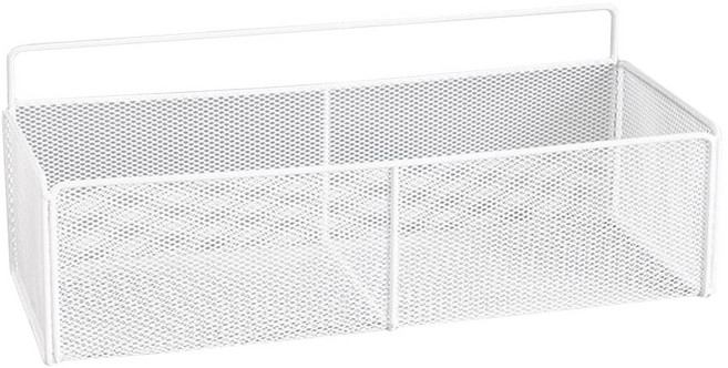 모나코올리브 모던 철제 철망바스켓 안심 선반 대, 화이트, 1개