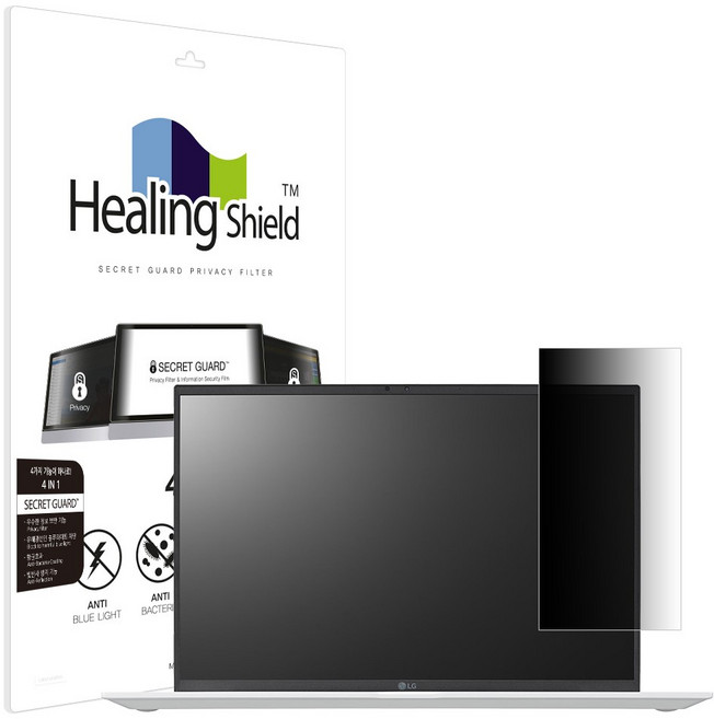 힐링쉴드 LG전자 그램 16 2023 16Z90R / 16ZD90R 메신저 사이드 프라이버시 보안필름 세트, 1세트