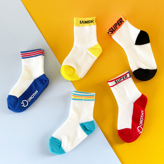 코코비도로시 아동용 컬러 메쉬 양말 5종 세트